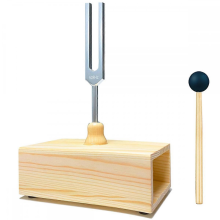 528-Hz-Stimmgabel mit Resonanzkörper, Aluminiumlegierung, Holzlautsprecher, ideal für Spa-Aromatherapie und Resonanzunterricht