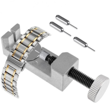 (silber) Armband-Gliederstiftentferner, Werkzeugset zur Reparatur von Uhrenarmbändern für Uhrmacher mit 3 Ersatzstiften
