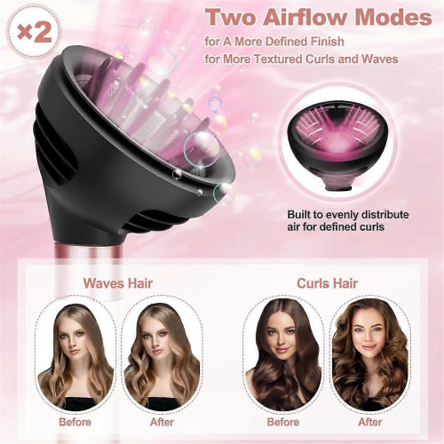 Wave Curl Diffuser Sort og Pre-Styling Hårtørrertilbehør til Dyson Airwrap for at forbedre krølledefinitionen. 1