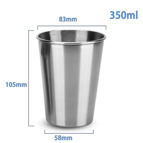 5x stabelbare rustfritt stålkrus i 55 ml - Camping utendørs metallkrus - 2