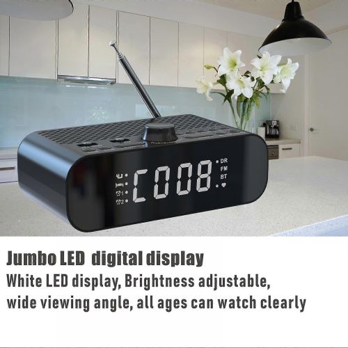 Nachttisch-Radiowecker mit Bluetooth-Lautsprecher und Display, EU-Version 2