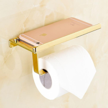Toilettenpapierhalter, bohrfreier Toilettenpapierhalter, Wand-Toilettenpapierhalter, Edelstahl 304, 3M-Selbstklebeband (gold)