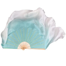 Classical Dance Fan Double Faced Simulated Silk with Reinforced Frame for Performances 30cm