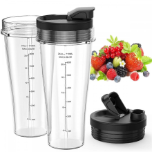 2-teiliges Set Ersatzteile für Ninja-Mixer, 710-ml-Mixbecher mit Deckel, Mixermesser für Nutri Ninja