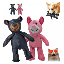 2er-Pack unzerstörbares Bären-Kauspielzeug für Hunde – Robustes, bruchfestes Design für aggressive Kauer (Blau & Rosa, extreme Ha