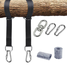 120 cm-es hintapánt, nehéz függesztőpántok, függesztőkészlet 2 D-gyűrűs karabinerrel, kempingezéshez, teraszhoz, függőágyakhoz és