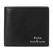 (Black) Ralph Lauren Mens Genuine Cow Leather Wallet Billfold Black Everyday New Purse