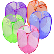 Cesto portabiancheria in rete, pieghevole, con protezione dagli odori, portatile, con struttura resistente, ideale per casa, viaggi, palestra e