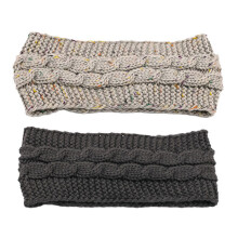 Paraorecchie foderati in pile per donna, scaldacollo invernali con design a maglia intrecciata, fasce per la testa morbide ed elastiche per attività