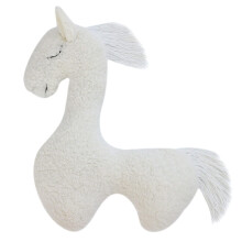 Newborn Photography Posing Pillow with Horse Design Cushion for Infant Photo Shoot Decoration White
