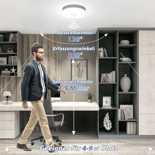 Ασύρματο φωτιστικό οροφής με αισθητήρα λυκόφωτος έως αυγής, επαναφορτιζόμενη 2