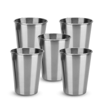 stapelbare Edelstahlbecher à 55 ml - Camping- und Outdoor-Metallbecher