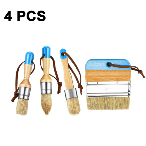 Painter's Paradise, Σετ 4 Πινέλα με Φυσικές Τρίχες, Για Κιμωλία και Κερί, Με Ιμάντες