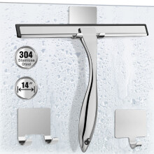 Tergivetro dal design ergonomico per porte doccia in vetro, strumento multi-superficie in acciaio inossidabile con prestazioni di pulizia senza