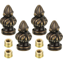 4 Pack Lamp Finial Cap Knob Antique Brass Lamp Finial Thread 1-3/8 Inch High Retro Decorations
