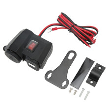 Caricabatterie USB impermeabile da 12 V per moto, realizzato in ABS di alta qualità, installabile sul manubrio, con indicatore LED blu, ideale per