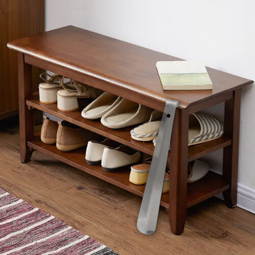 Calçadeira de sapatos com cabo extra longo em aço inoxidável, prateada, 30 cm/11,8 polegadas 1