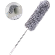 Microfiber Feather Duster For Blinds Cleaning, Retractable Handle Extendable Duster For Ceiling Fans, High Ceiling, Cars, Anti-Static Dust Absorption