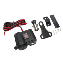 Handlebar-Mounted Dual USB Charger, Waterproof with High Temperature Resistance and Corrosion Resistance for Motorcycle Use