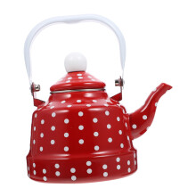 Enamel Teapot 1L with Stainless Steel Filter Vintage Bell Shape for Gas Stovetop Coffee Brewing