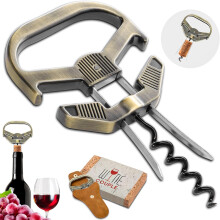 (Classic Cyan) Wine Opener,Old Wine Corkscrew,Old Wine Bottle Opener,Twin Prong Cork Puller for Brittle Corks Vintage Bottles,Wine Opener Gift