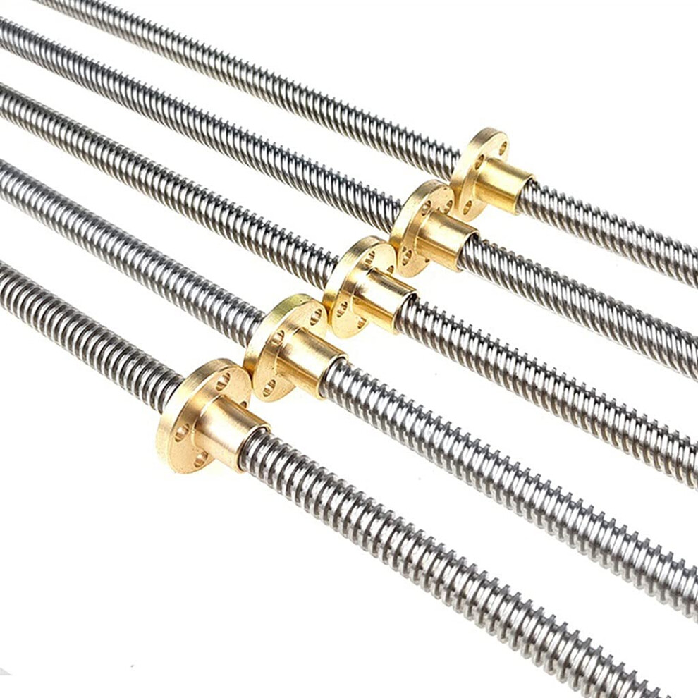 T8 Trapezoidal Lead Screw With Copper Nut, Stainless Steel Rod For 3D Printer Stepper Motor, 400Mm 9001264601911