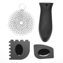Escova de aço inoxidável com corrente, design de malha higiênica e reutilizável que não risca, para limpeza eficaz de grandes superfícies,
