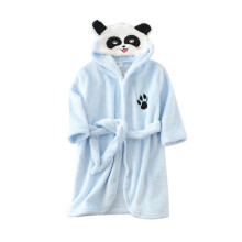 Boys Flannel Hooded Winter Bathrobe Warm Cartoon Pajamas Sleepwear for Kids Toddler Girls (Blue 78 Years)