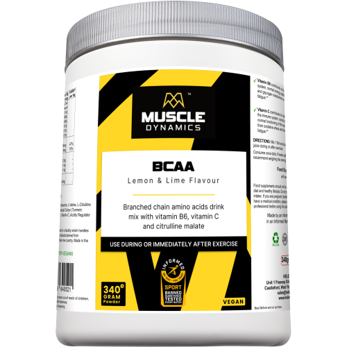 Muscle Dynamics BCAA Powder 340g Lemon & Lime