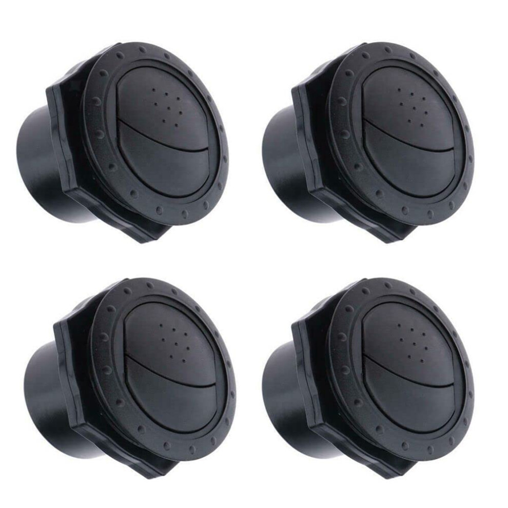 4Pcs Round Dashboard Air Vent Outlet, Universal Car Ac Vent, Abs Louvered Easy Installation Black 9001264602253