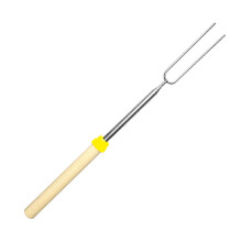 Outdoor Cooking Skewer Retractable U Shape Nonrust-Yellow hat