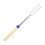 U Shape Nonrust Skewer Retractable Length Wood Handle-Blue hat 1