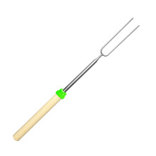 Retractable BBQ Skewer Rustproof Nonrust Steel U-Green hat