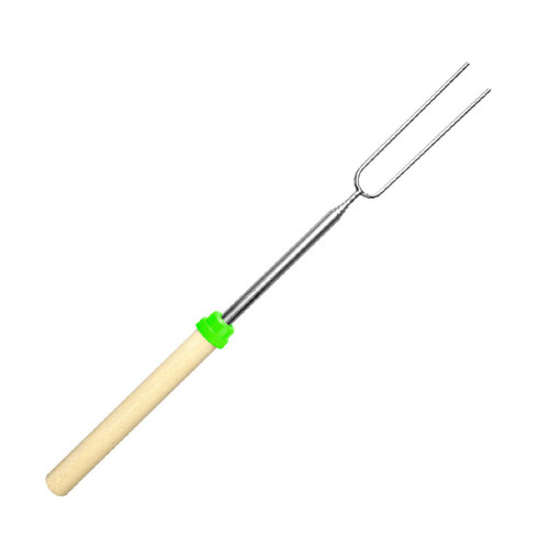 Retractable BBQ Skewer Rustproof Nonrust Steel U-Green hat