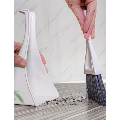 Integrated Design Mini Dustpan and Brush Set, Ergonomic Slim Shape for Space-Saving and Efficient Cleaning (Multipurpose Use) 1