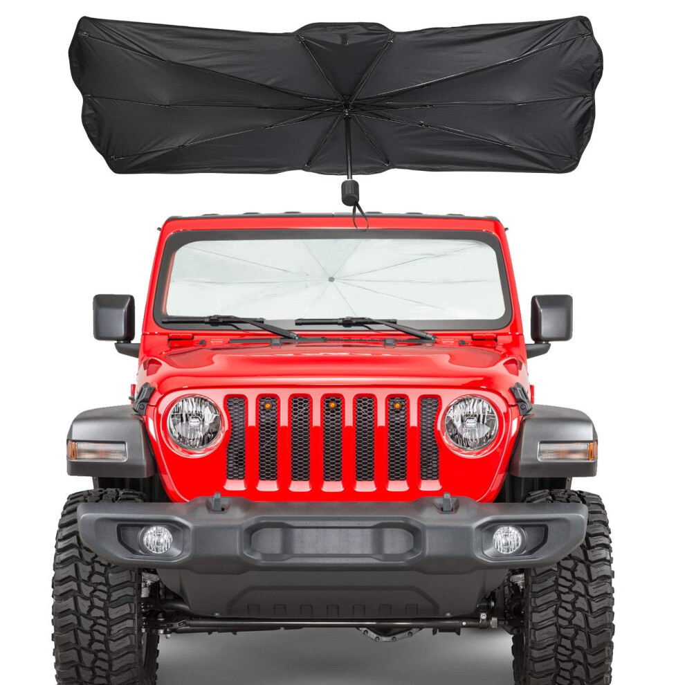Customfit Foldable Windshield Sunshade Umbrella Keeps Interior Cool For Wrangler Jl Jlu And Jeep Gladiator Jt 9323874648446
