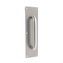 Stainless Steel Push Pull Door Handle Wide Base 300x80mm Silver for Wooden Sliding Doors