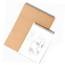 A3 Spiral Sketch Book with Kraft Hard Cover, 120 Unlined Pages for Drawing, Painting and Art