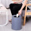 8L Plastic Trash Can Without Lid, Durable Compact Waste Bin for Bathroom Kitchen Home, Matte Gray 2