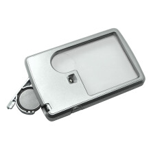 LED Illuminated Magnifying Glass, Crystal Clear Acrylic Lens Square Double Magnifying Glass with High Intensity LED Light for Enhanced Visibility