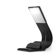 Fleksibel læselampe til Kindle og e-bøger, påklipsbar sengelampe med genopladeligt batteri, øjenplejende LED-lys, bærbar bogmærkelampe, ideel