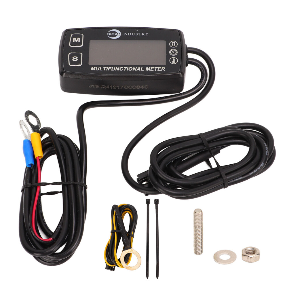 Alert Rpm Engine Temperature Gauge With Digital Tach Hour Meter, Backlights Display Inductive Design Easy To Use Zero Hour Automatic Reset Function Ve 9416038179754