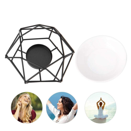 Ρομαντική κεραμική θήκη κεριού Tealight, διαχύτης αρώματος καυστήρα λαδιού για 2