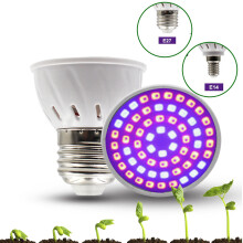 Lâmpada LED de espectro completo para cultivo, otimizada para eficiência fotossintética, com design de resfriamento tipo guarda-chuva, ideal para