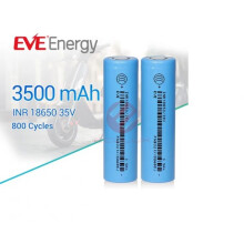 2x EVE 35V 18650 3500mAh 3.7V Batteries 10A + Case