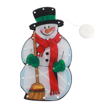 LED Snowman Window Lights, Exquisite Craftsmanship Christmas Accent, Metal Christmas Snowman Family Yard Sign, for Indoor Outdoor Decor with Suction C