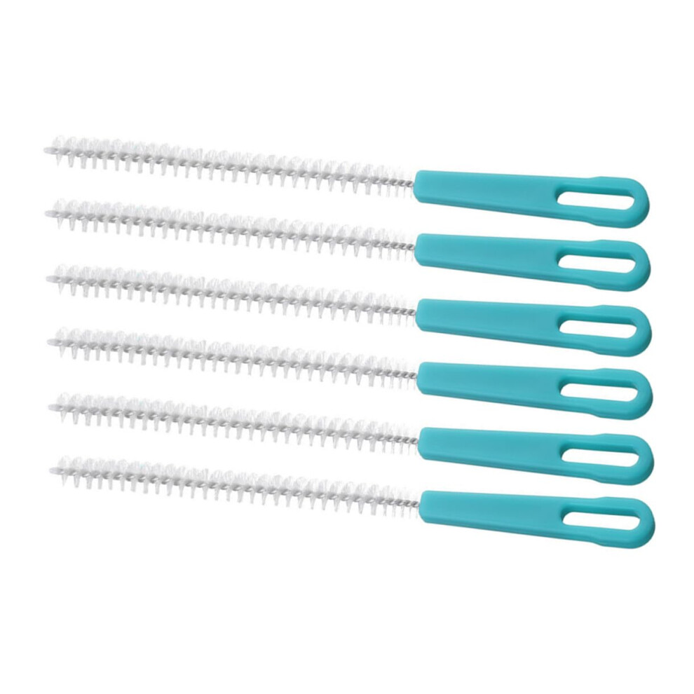 6pcs Long Handle Straw Cleaning Brush Stainless Steel with 360 Spiral Bristles for Bottles