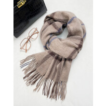 (Kage, 190cm) Men's & Women's Pure Wool Scarf - New Autumn Winter Plaid Neckwear, Warm Versatile Gift Wrap
