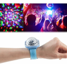 Discokugel-Licht, hell trotz kleiner Größe & tragbar, wiederaufladbare LED-Armbänder, ideal für Geburtstagsfeiern, blau (Saugnapf sorgt für