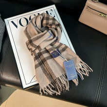 (#-09 camel grid, 190cm) Unisex Autumn Winter Classic Plaid Scarf - Versatile Warm Wrap, Timeless Checkered Neckwear